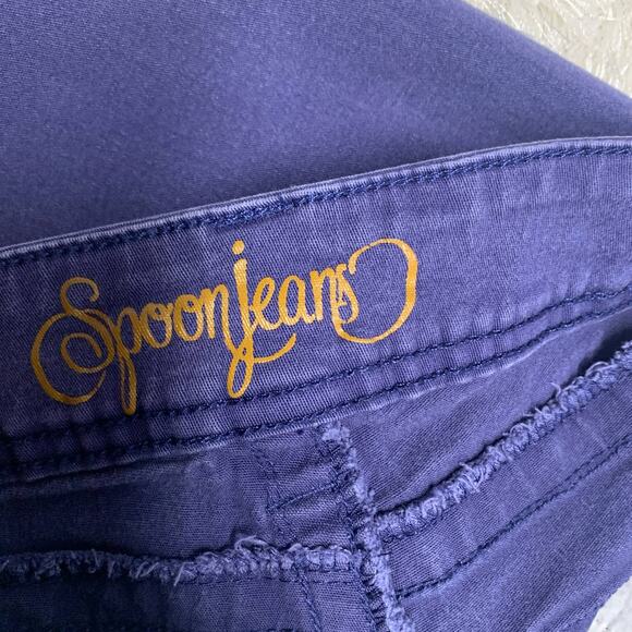 Y2K Spoon Jeans Blue Low Rise Flare Pants Jeans Sz 3 - Picture 7 of 8